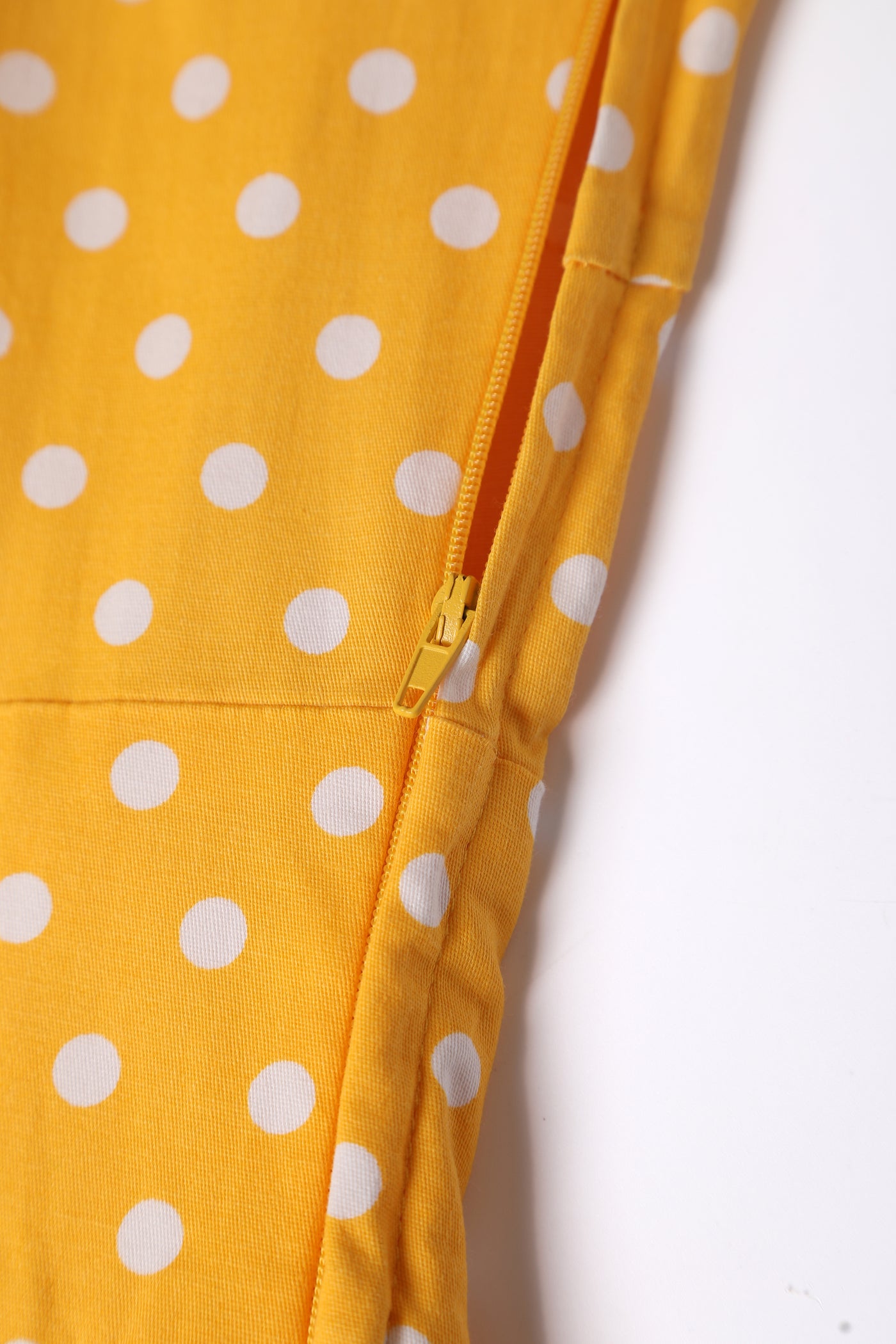 Darlene Retro Yellow Polka Dot Swing Dress
