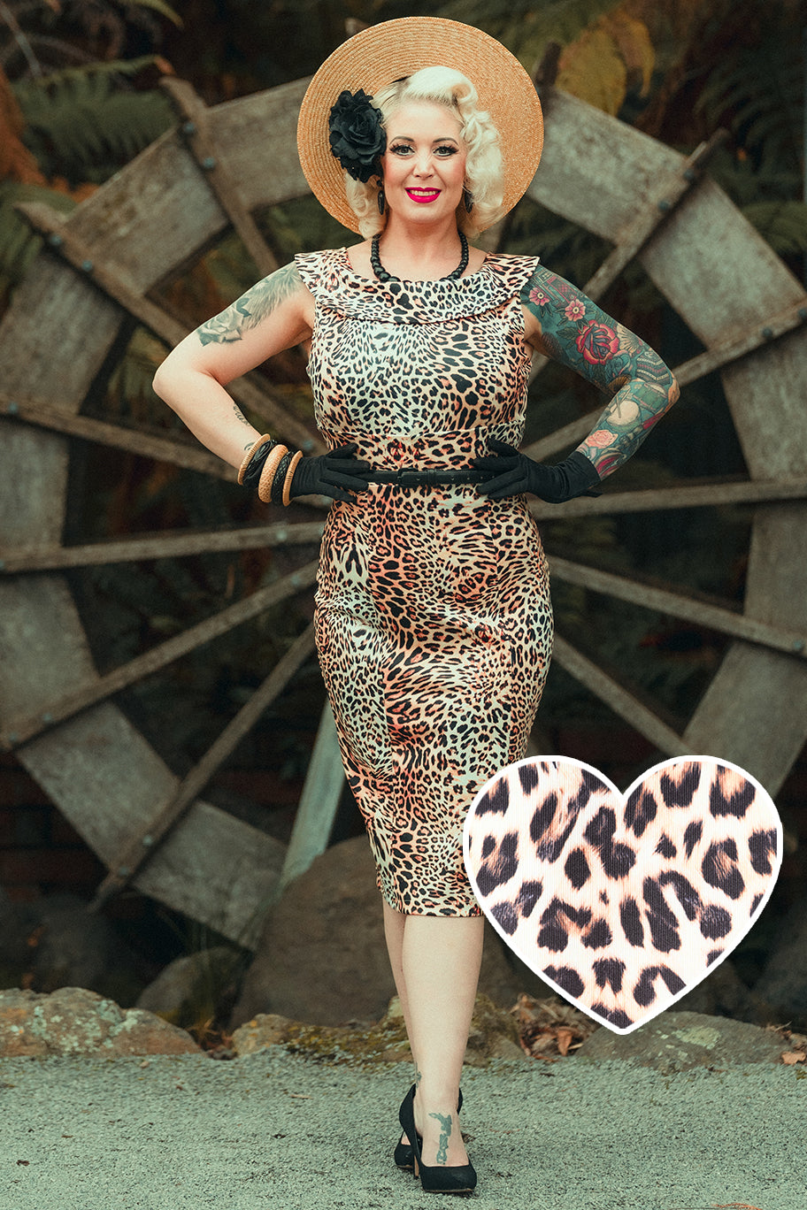 Darla Fitted Off-Shoulder Leopard Print Dress
