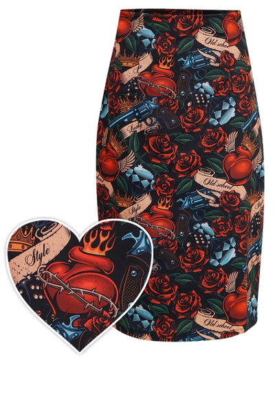 Falda Guns N' Roses Pencil Skirt