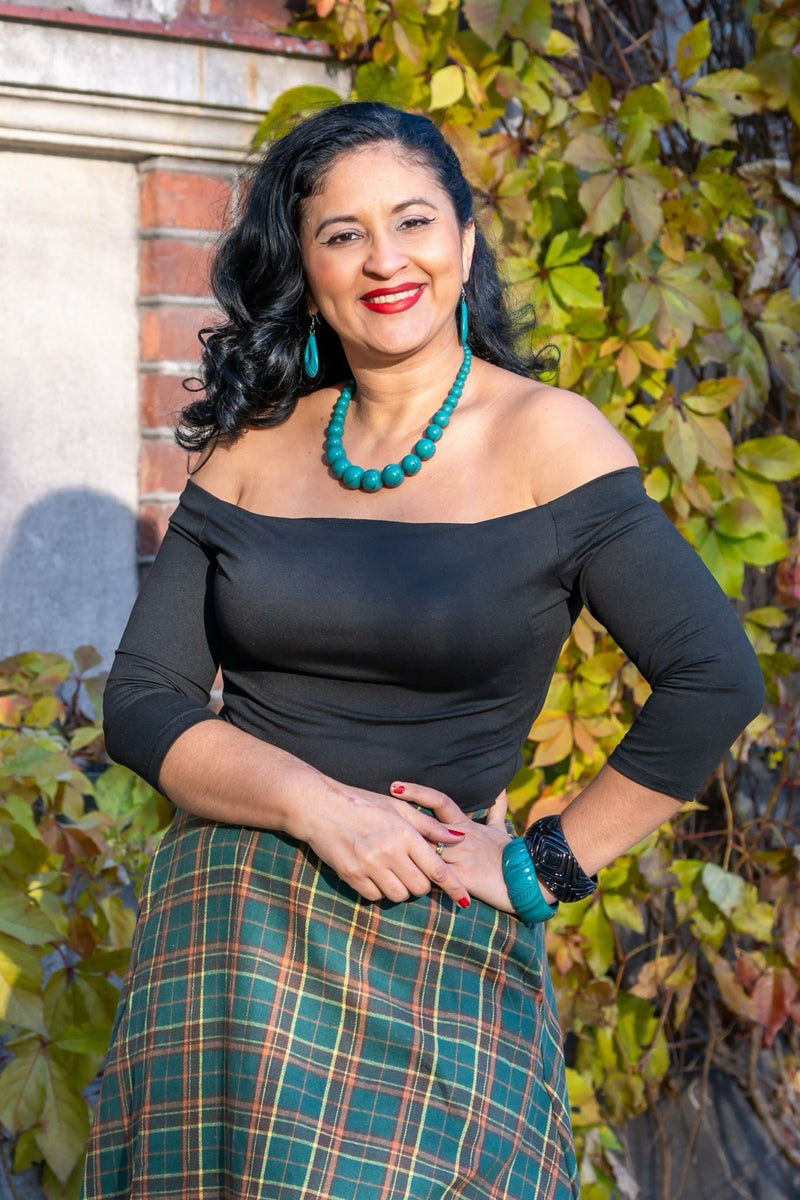 Gloria Bardot Rockabilly Top in Black
