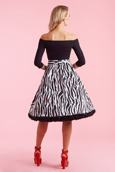 PRE-ORDER Carolyn Zebra Print Swing Skirt