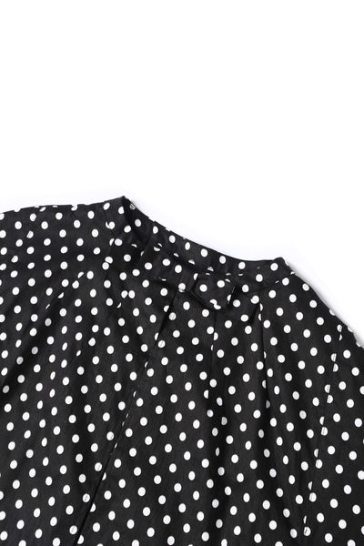 PRE ORDER Sabrina Black Vintage White Polka Dot Print Comfy Cape Shrug