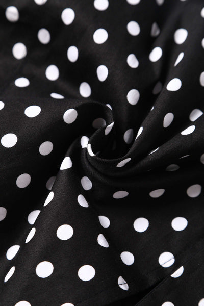 PRE ORDER Sabrina Black Vintage White Polka Dot Print Comfy Cape Shrug