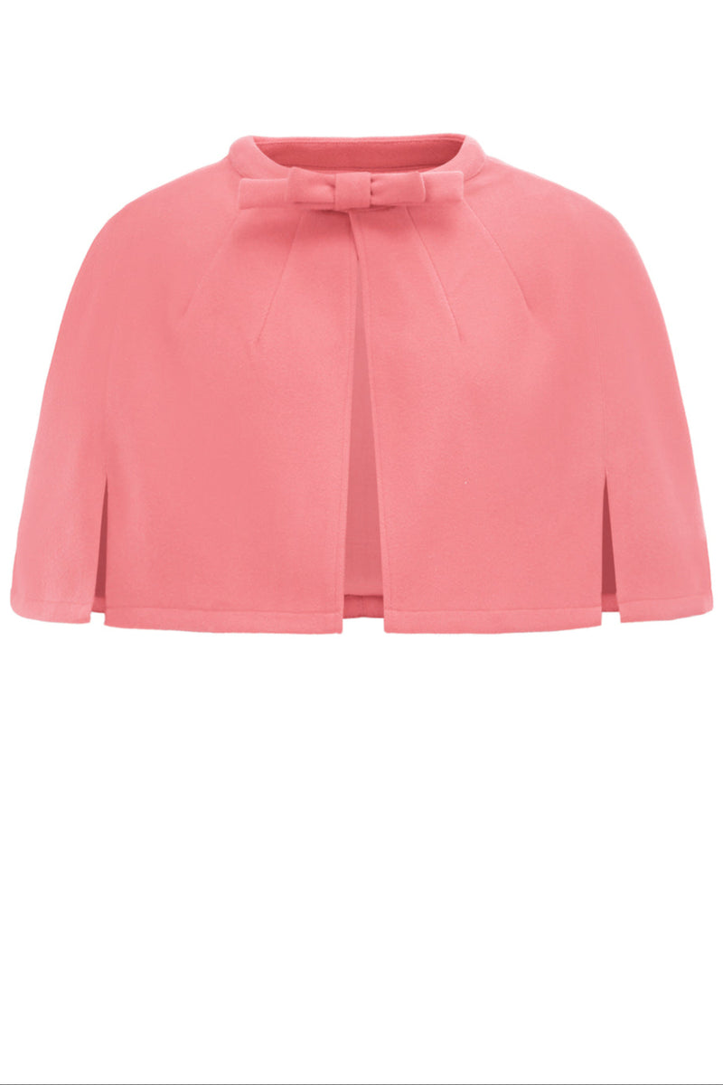 EU STOCK Sabrina Coral Pink Vintage Comfy Cape Shrug