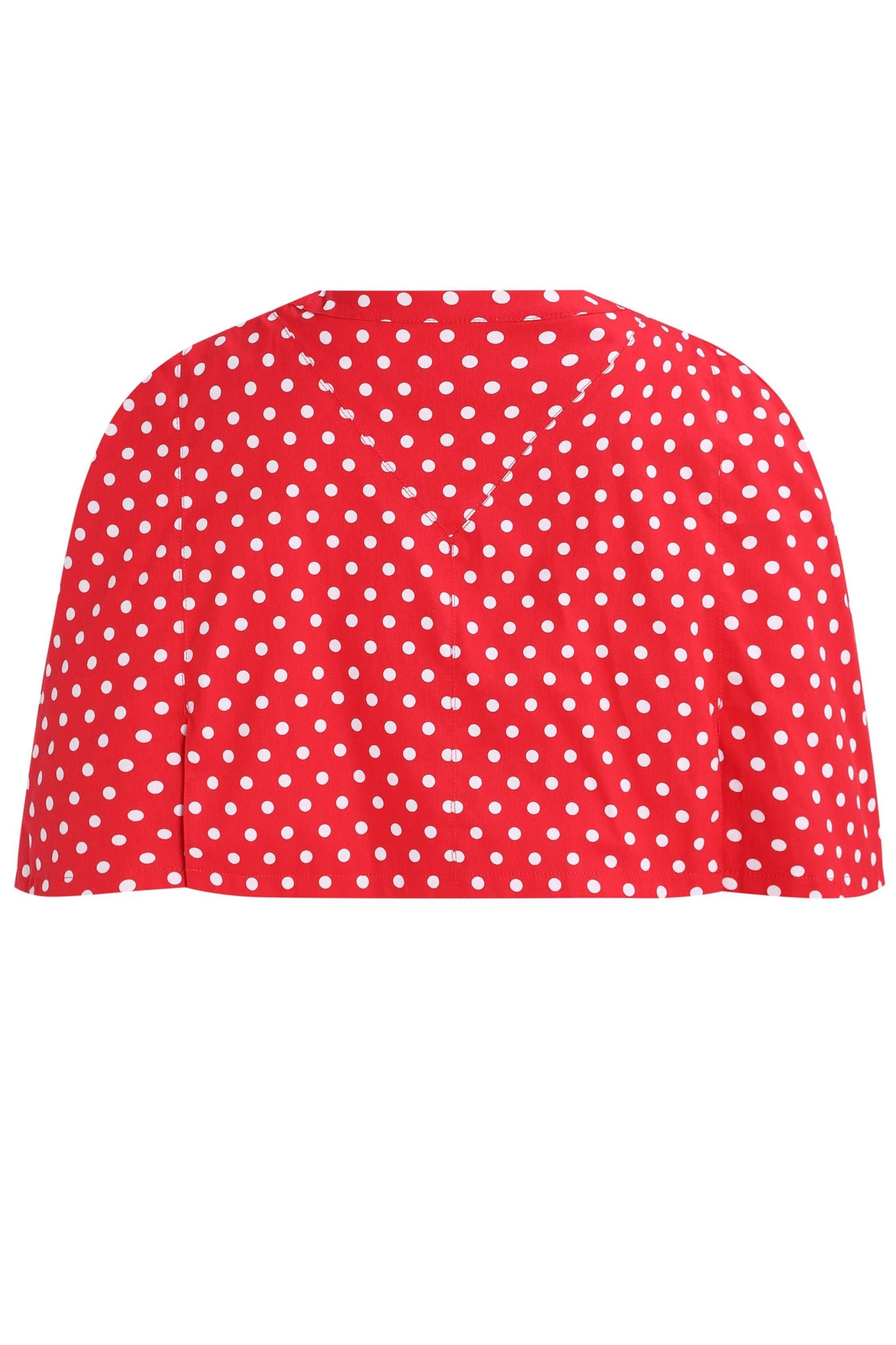 PRE ORDER Sabrina Red Vintage White Polka Dot Print Comfy Cape Shrug