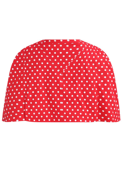 PRE ORDER Sabrina Red Vintage White Polka Dot Print Comfy Cape Shrug
