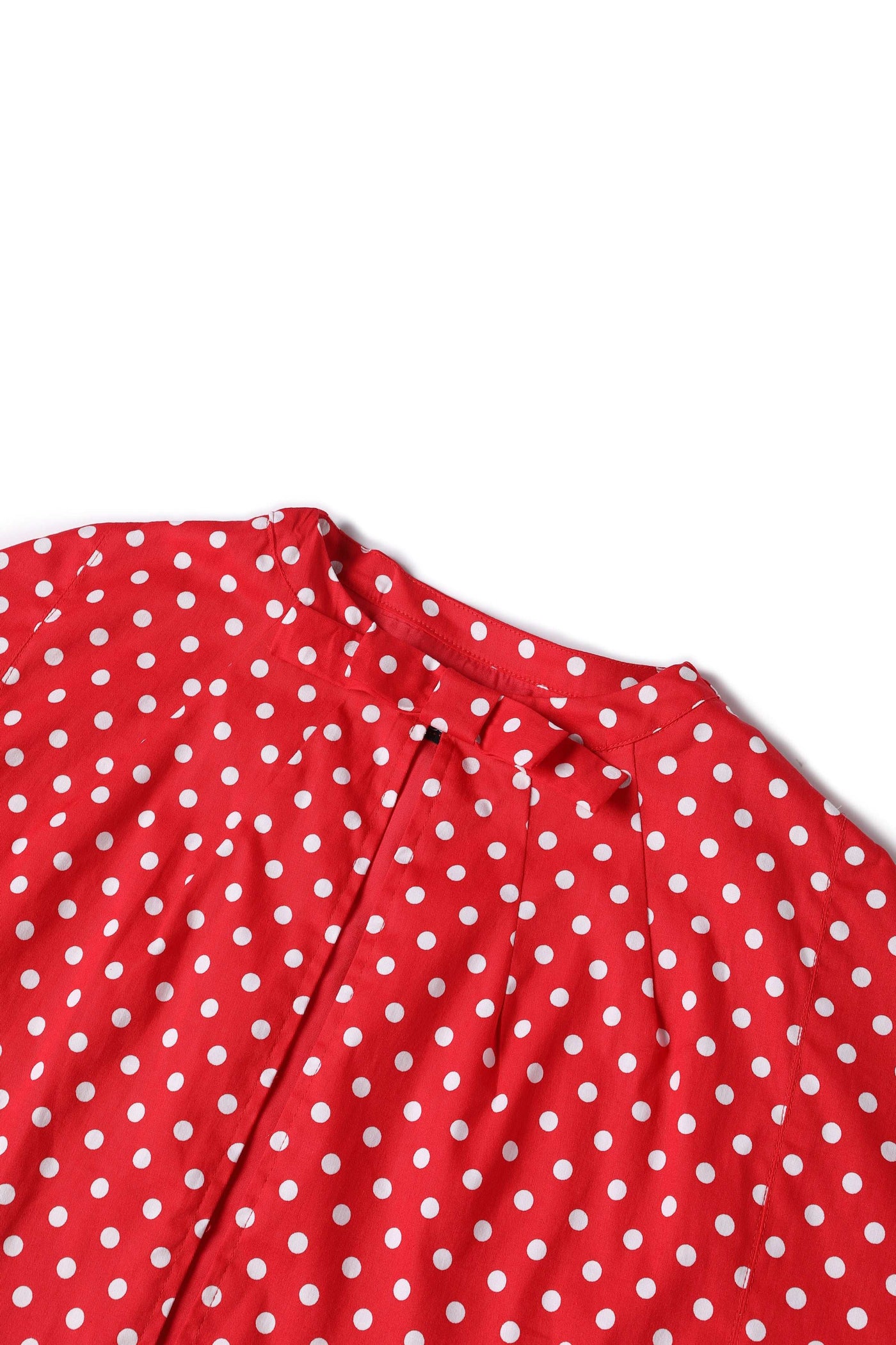 PRE ORDER Sabrina Red Vintage White Polka Dot Print Comfy Cape Shrug