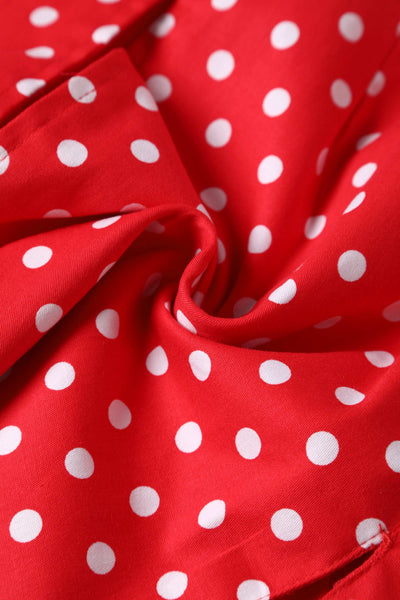PRE ORDER Sabrina Red Vintage White Polka Dot Print Comfy Cape Shrug