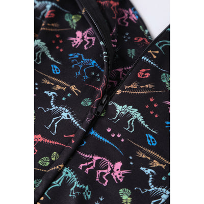 Lilian Off Shoulder Black Fossil Print Top