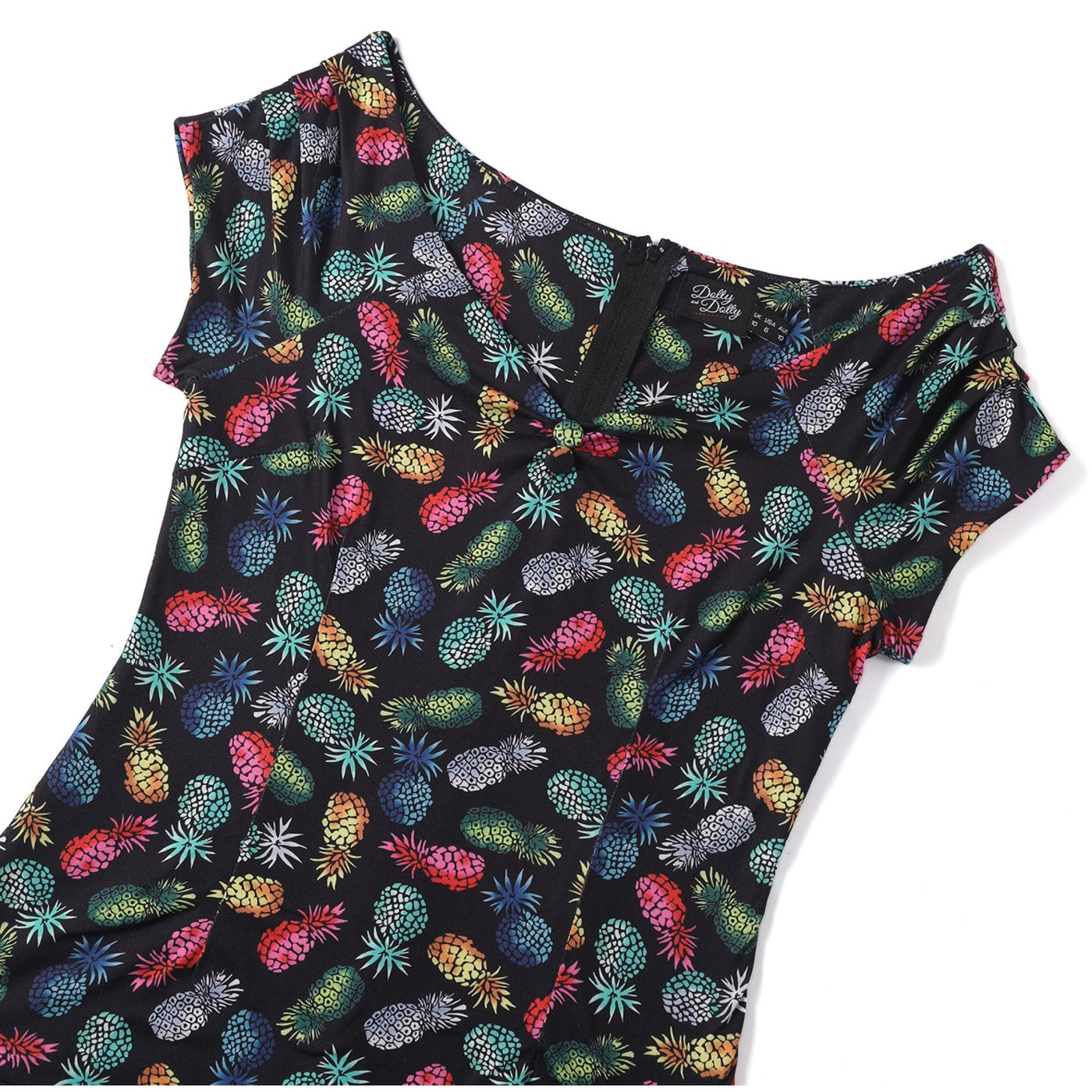 Lilian Off Shoulder Black Pineapple Top