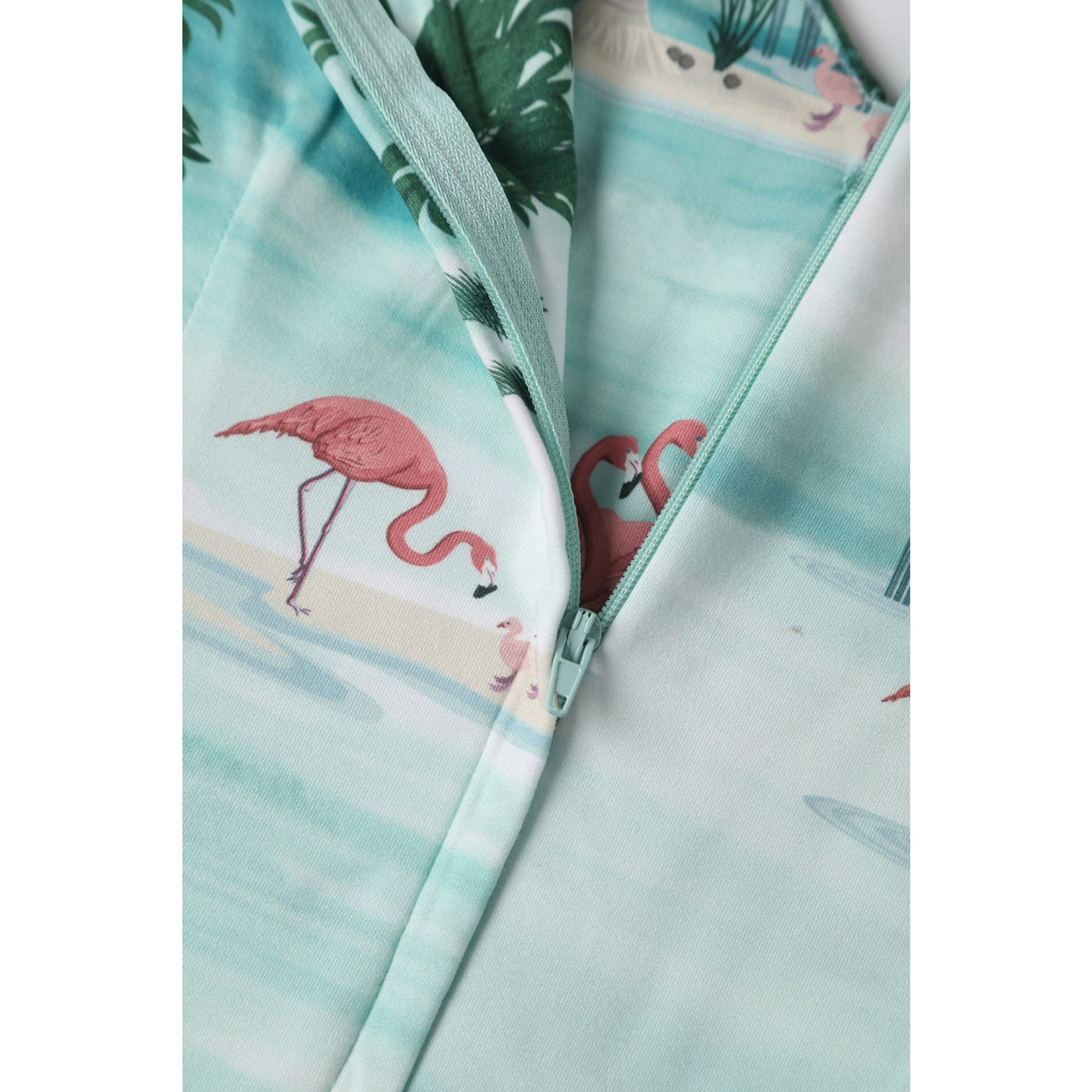 Lilian Off Shoulder Blue Island Flamingo Top