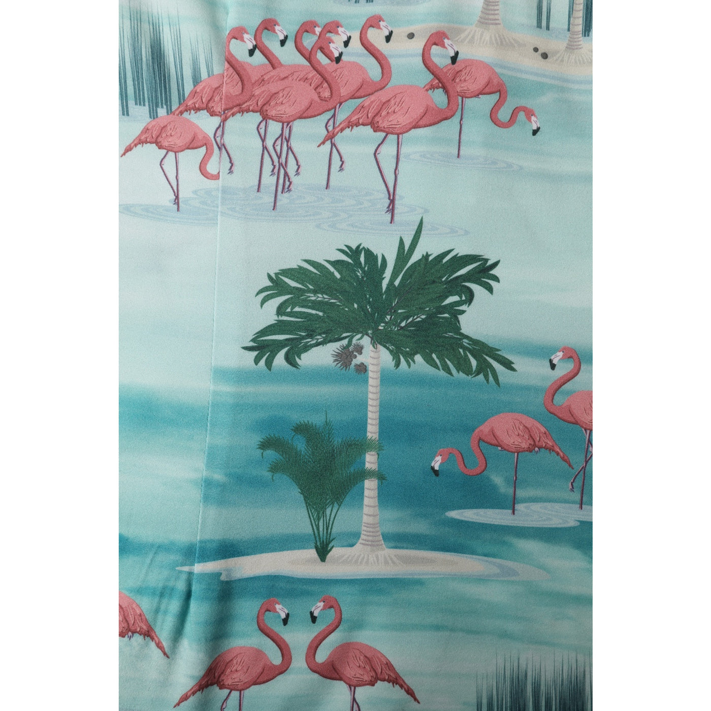 Lilian Off Shoulder Blue Island Flamingo Top