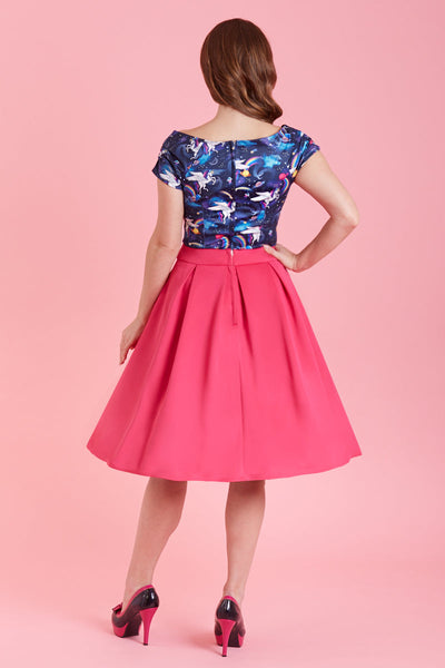 EU STOCK Lilian Off Shoulder Blue Unicorn Top