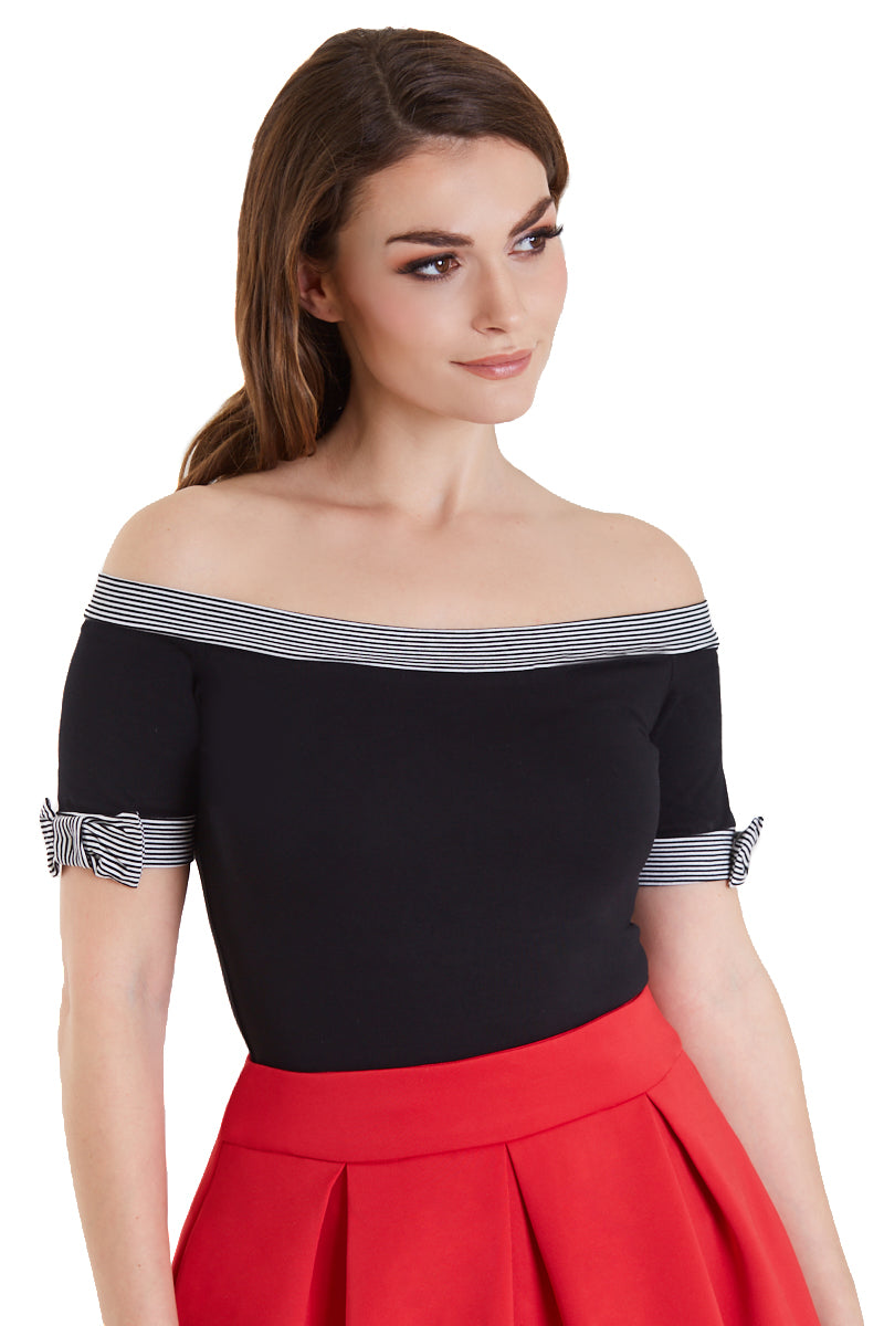 EU STOCK Layla Off Shoulder Black Top