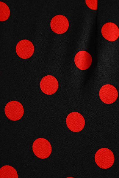 Grace Vintage Style Polka Dress in Black-Red