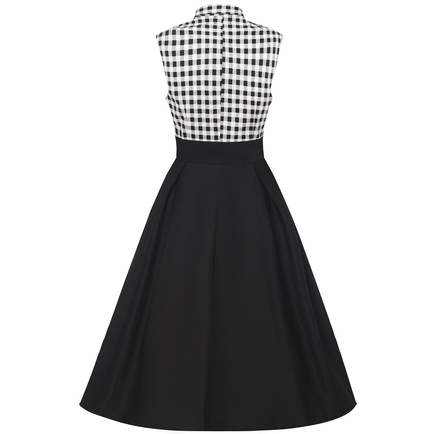 Lisa Black White Stripe Collared Swing Dress