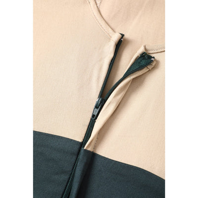PRE-ORDER Lisa Cream and Dark Green Collared Swing Dress