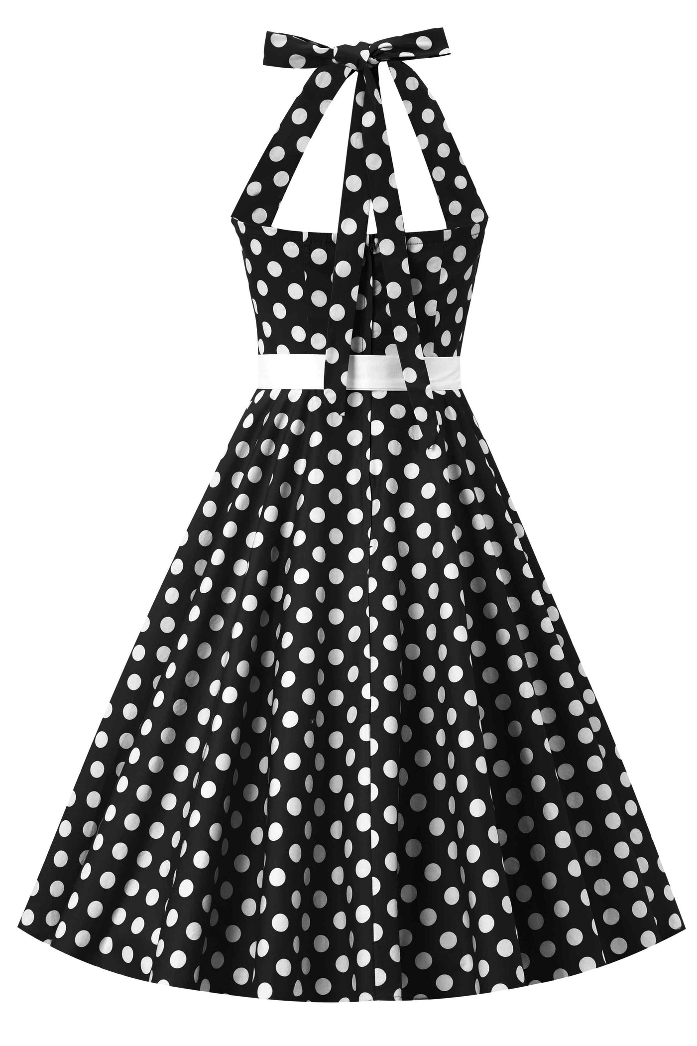 Daisy Black Polka Dot Halter Dress