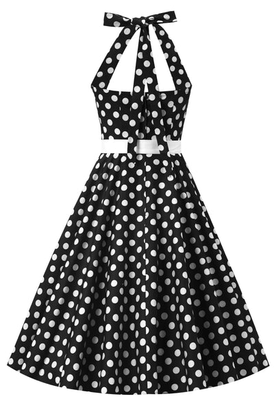 Daisy Black Polka Dot Halter Dress