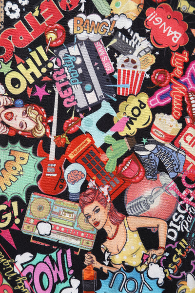 EU STOCK Penelope Rockabilly Pop Art Shirt Dress