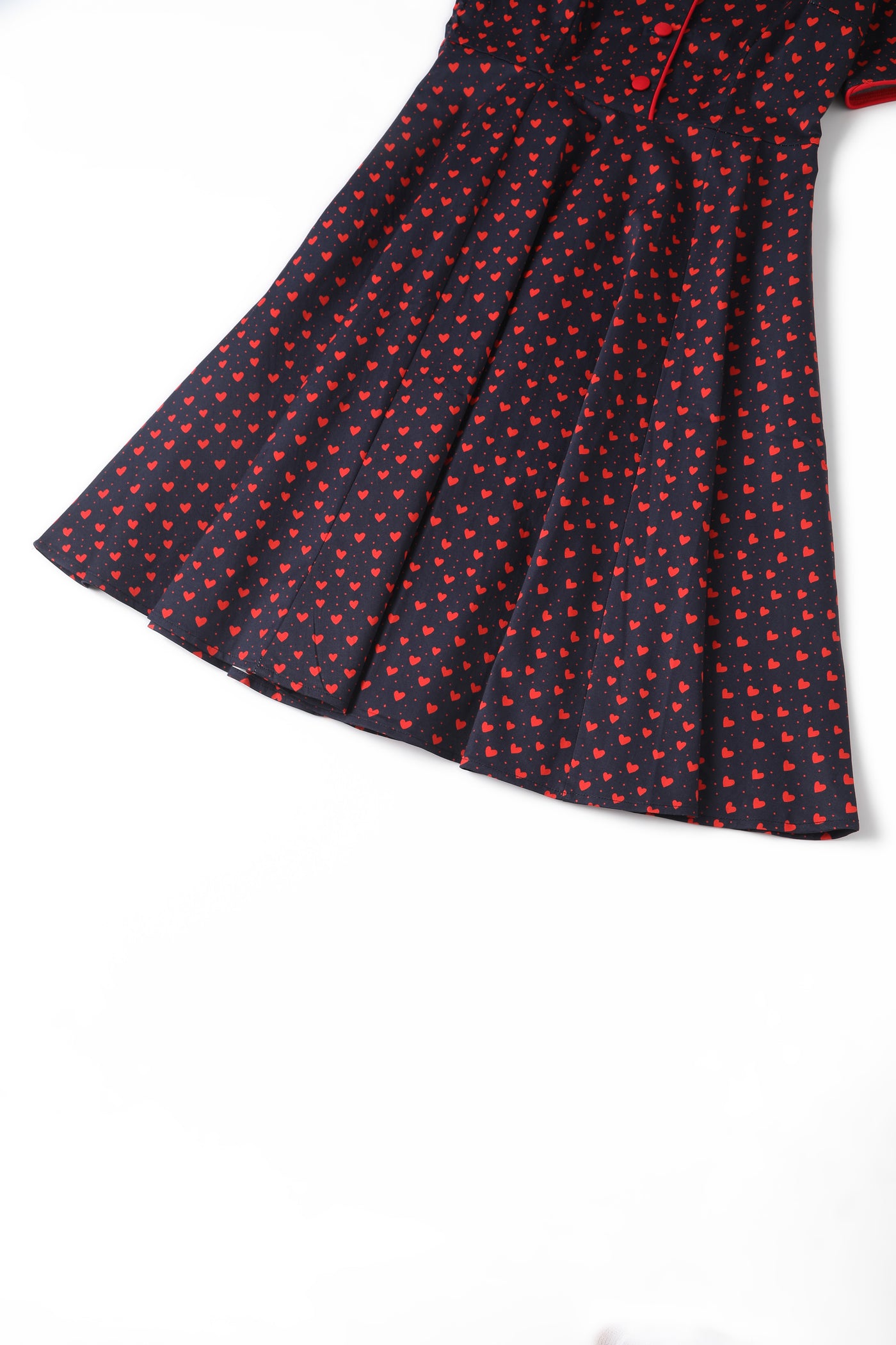 PRE-ORDER Penelope Rockabilly Black Heart Print Shirt Dress