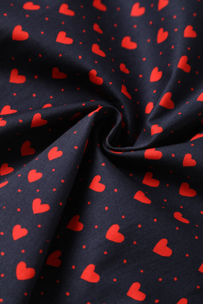 PRE-ORDER Penelope Rockabilly Black Heart Print Shirt Dress