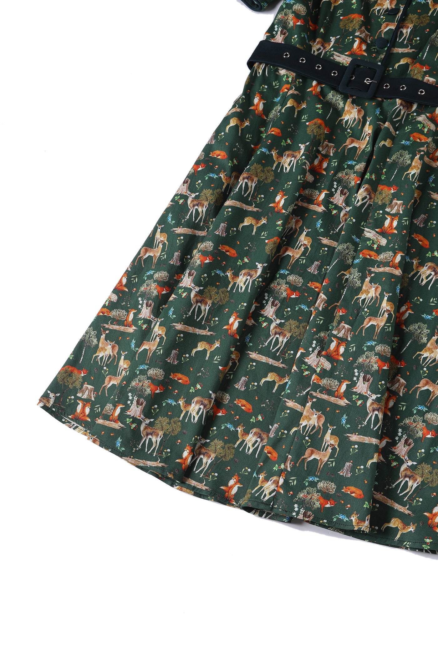 Penelope Dark Green Woodland Shirt Dress