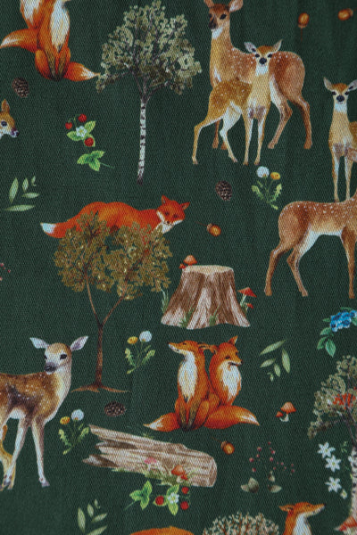 Penelope Dark Green Woodland Shirt Dress