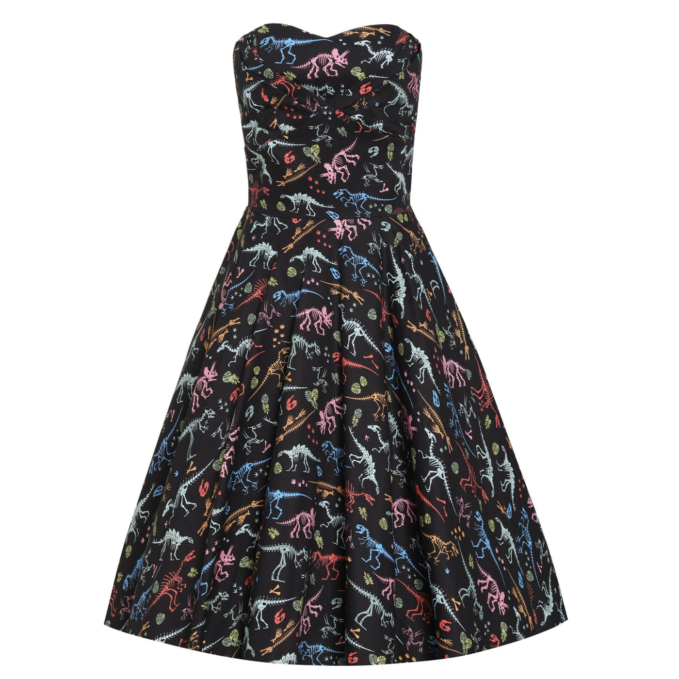 PRE ORDER Melissa Rockabilly Black Fossil Strapless Dress