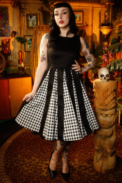 PRE ORDER Judith Black Gingham Retro Swing Dress