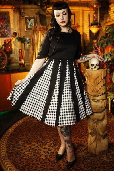 PRE ORDER Judith Black Gingham Retro Swing Dress