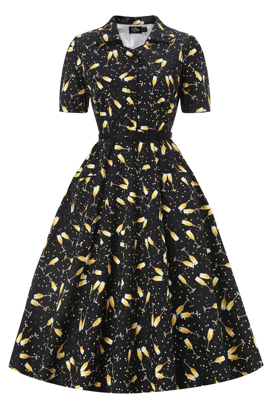 Black Celebration Champagne Penelope II shirt dress — image 1