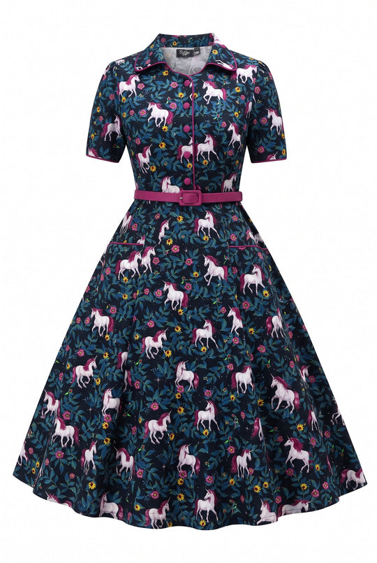 Black & Pink Unicorn Penelope II shirt dress — image 1