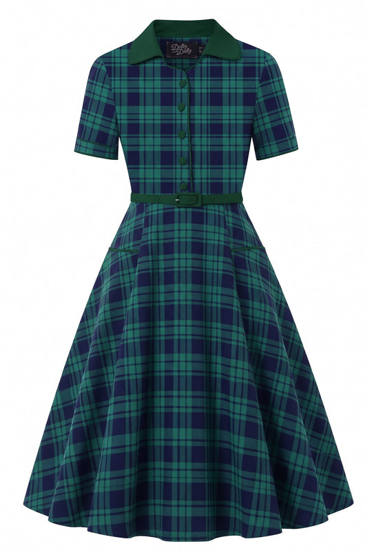 Blue & Green Tartan Penelope II shirt dress — image 2