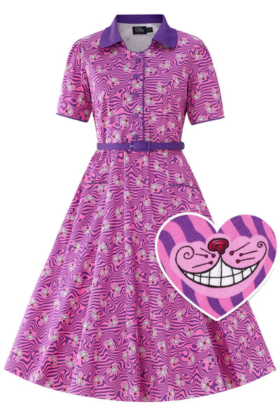Penelope II Pink Cheshire Cat Shirt Dress