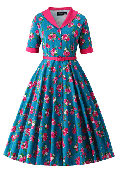 Mollie Rose Full Circle Shirt Dress In Blue