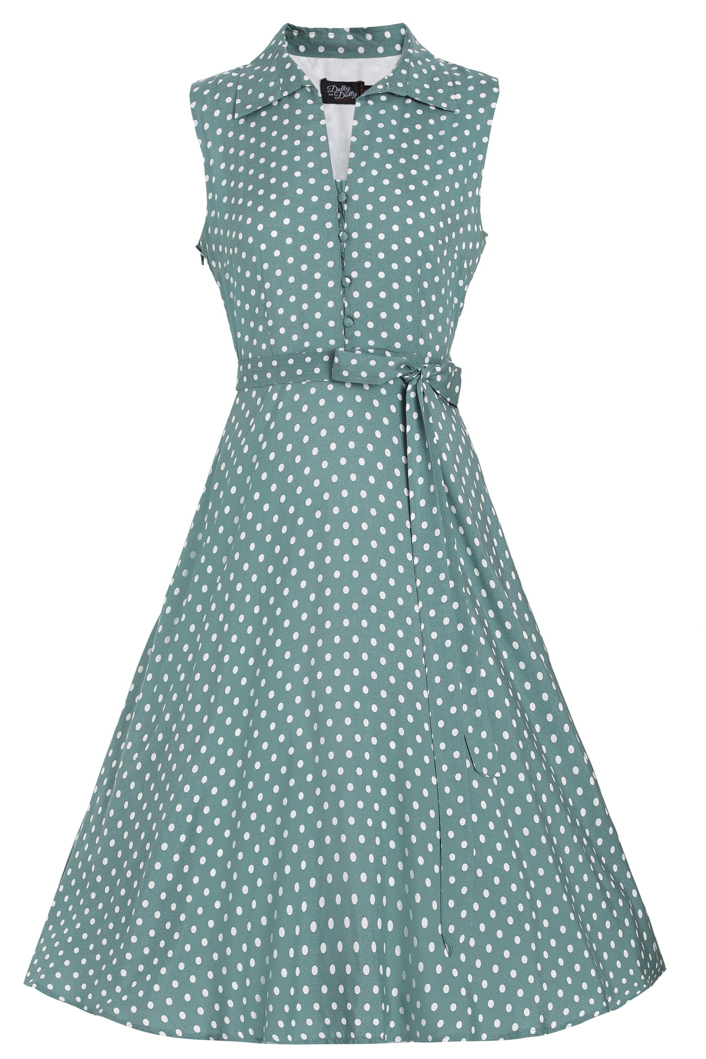Poppy Green Polka Dot Shirt Dress