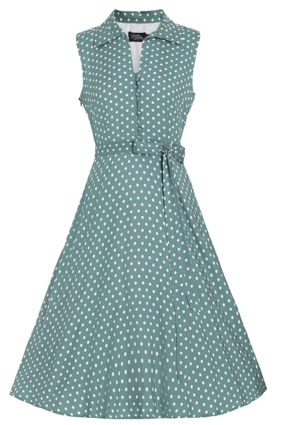 Poppy Green Polka Dot Shirt Dress