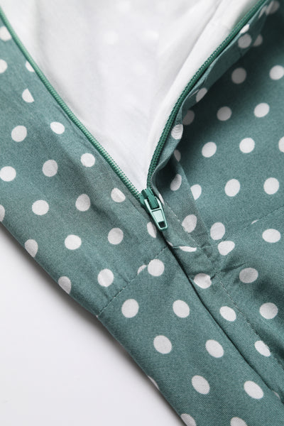 Poppy Green Polka Dot Shirt Dress
