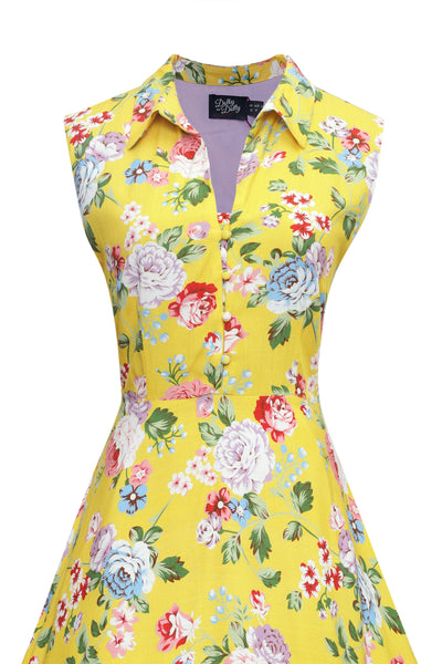Poppy Yellow Floral Shirt Dress