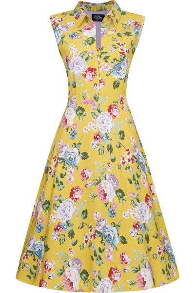 Poppy Yellow Floral Shirt Dress
