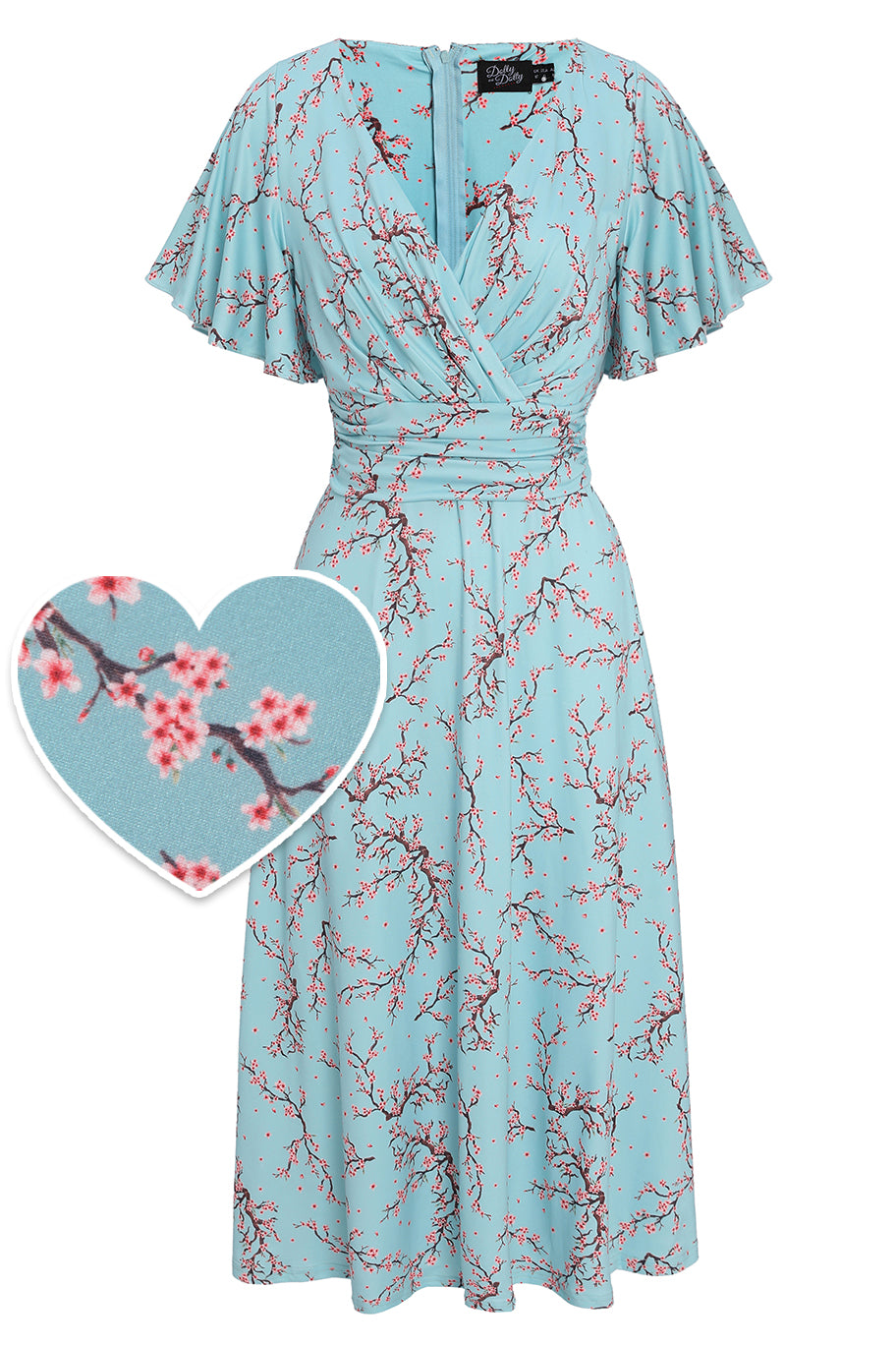 Donna Blue Cherry Blossom Tea Dress