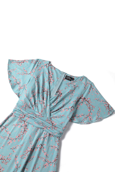Donna Blue Cherry Blossom Tea Dress
