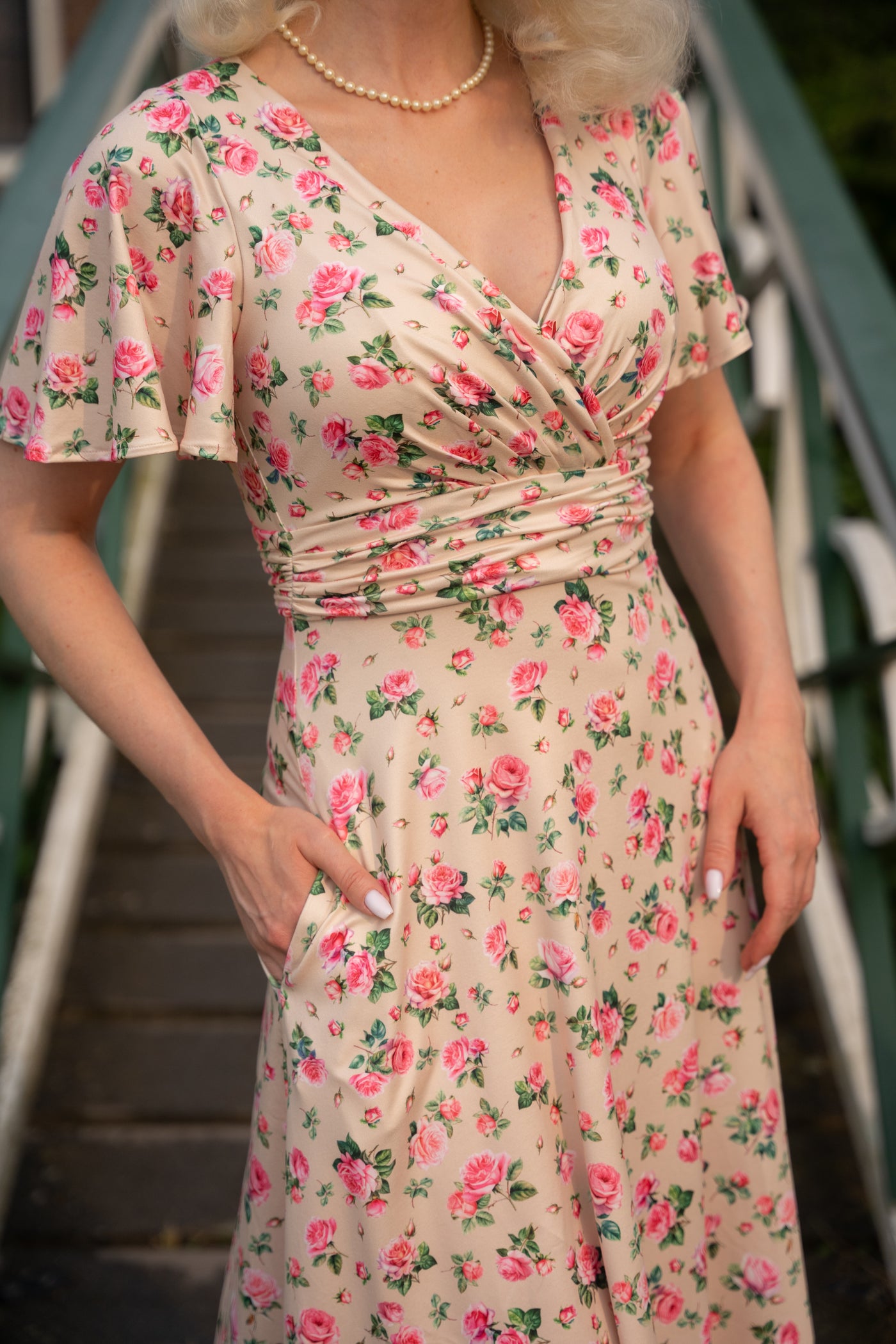 Donna Pink Rose A Line Dress