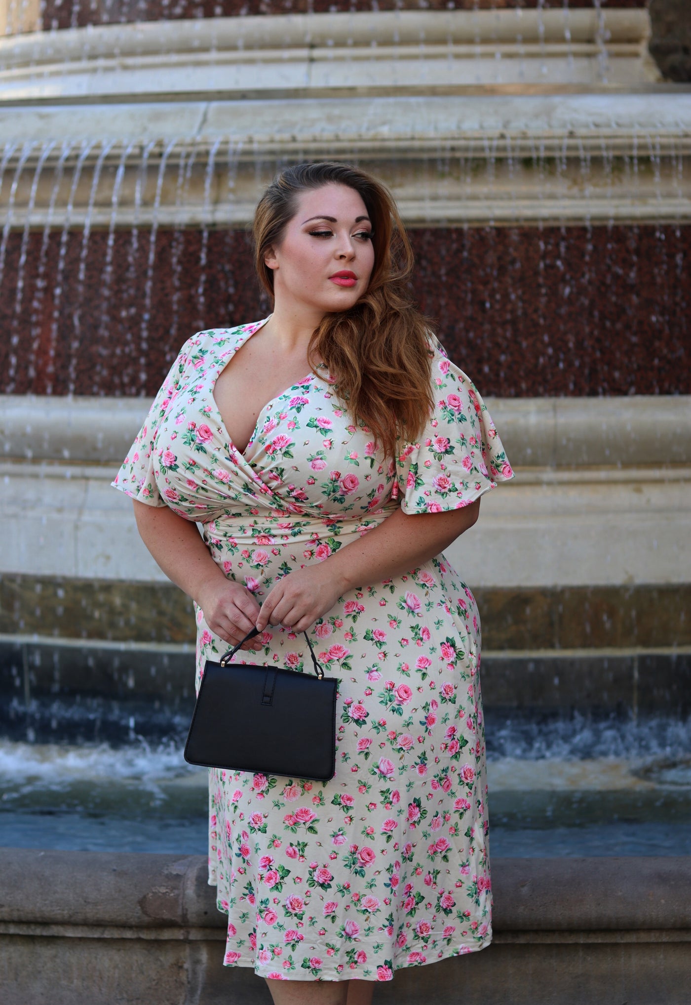 Donna Pink Rose A Line Dress