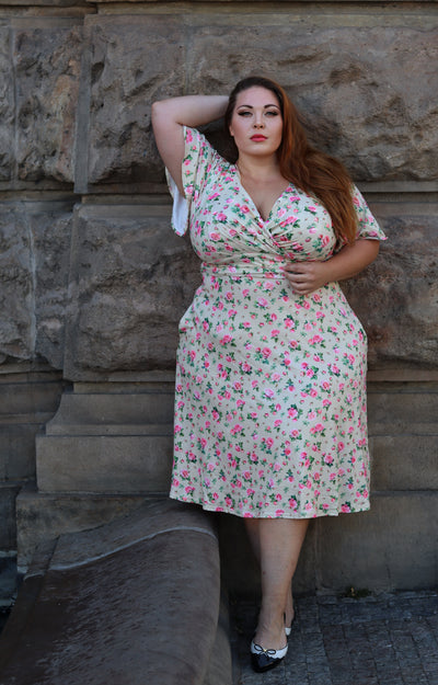 Donna Pink Rose A Line Dress