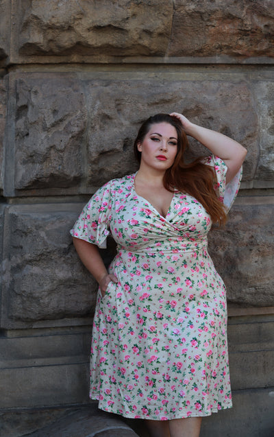 Donna Pink Rose A Line Dress