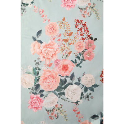 EU STOCK Donna Petal Sleeved Dress in Pale Blue and Floral Print