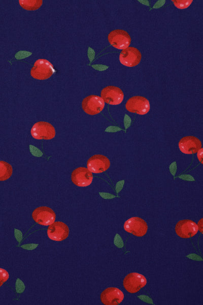 Donna Cherry Navy Blue Tea Dress