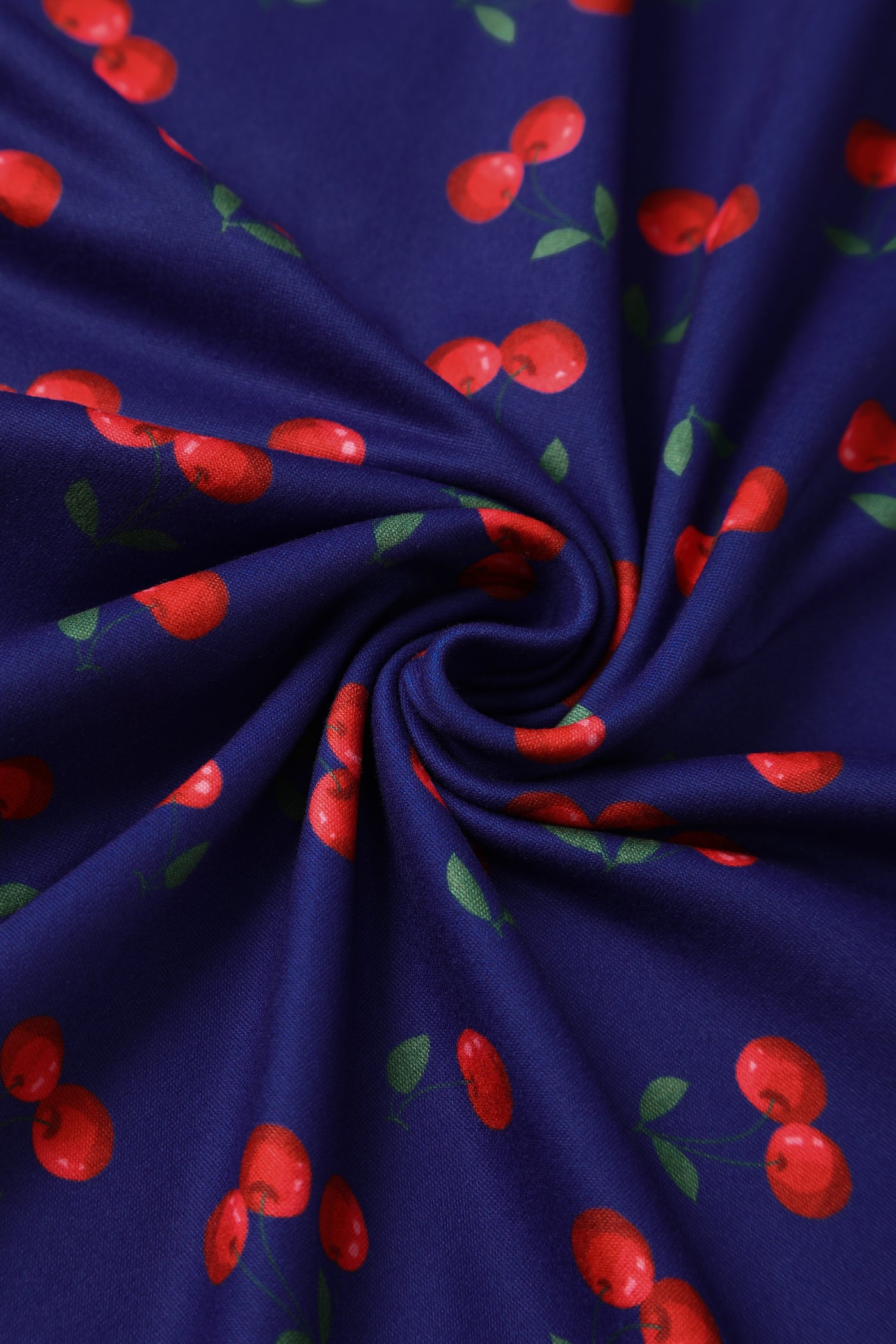Donna Cherry Navy Blue Tea Dress